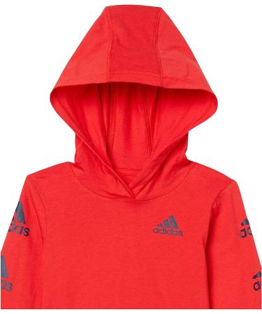 adidas Boys 2-Piece Glitchy Bos Long Sleeve Hooded Tee Set, 12 Months - Vivid Red - Buy Online on GoSupps.com