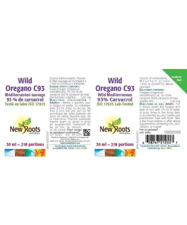New Roots Herbal - Wild Oregano C93-30ml - Wild Oregano Oil Drops - Wild Mediterranean Oregano Oil Organic Liquid Drops - 93% Carvacrol Oregano Oil of Wild Oregano Organic Oregano Oil Drops 30 ml (Pack of 1) - Buy Online on GoSupps.com