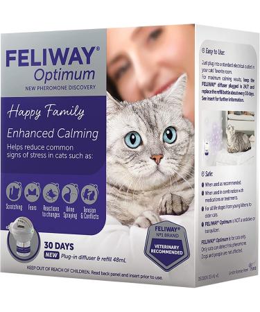 FELIWAY Optimum Cat Calming Pheromone Diffuser Starter Kit - 30 Day Supply (48 mL) - Buy Online on GoSupps.com
