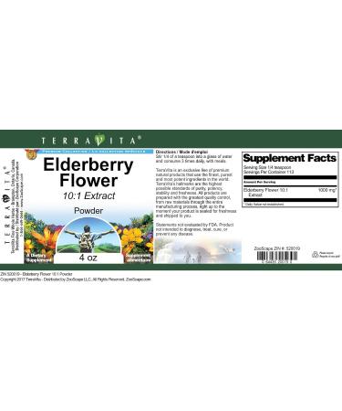 Elderberry Flower 10:1 Powder (4 oz ZIN: 520019) - 3 Pack - Buy Online on GoSupps.com