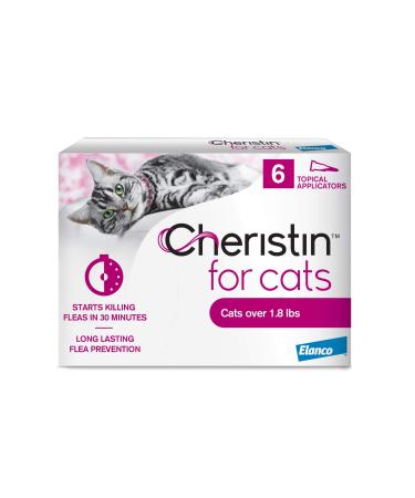 Cheristin for Cats Topical Flea Prevention  Starts Killing Fleas in 30 Minutes, 6 doses