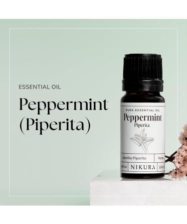 Nikura Peppermint Essential Oil 50ml - 100% Pure Natural Oil for Hair Care, Spider Repellent, and Energy Boost - Vegan & UK Made - Buy Online on GoSupps.com