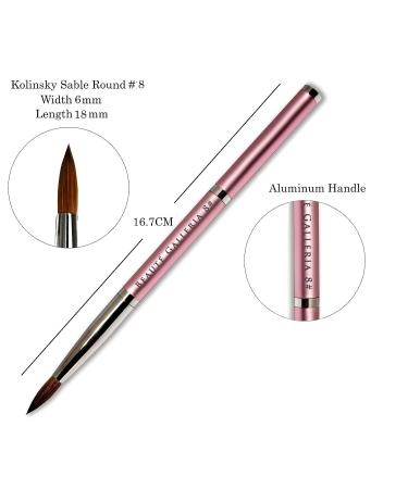 Beaute Galleria 2-Piece Kolinsky Sable Round Acrylic Nail Art Brush Set - Manicure Detail Painting Nail Art Pen (Size 8 & 12) - Buy Online on GoSupps.com
