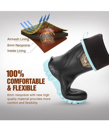 TIDEWE Women's Multi-Season Waterproof Rubber Boots - Pink & Green, Size 8 - Buy Online on GoSupps.com