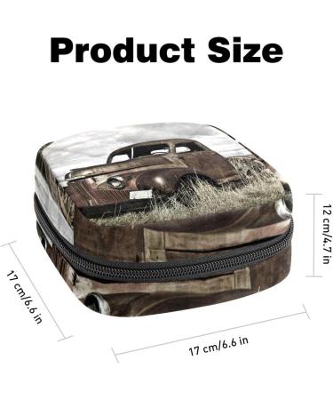 Sanitary Napkin Storage Bag - Vintage Farm Truck Design | Portable Feminine Hygiene Pouch for Women & Teens - Buy Online on GoSupps.com