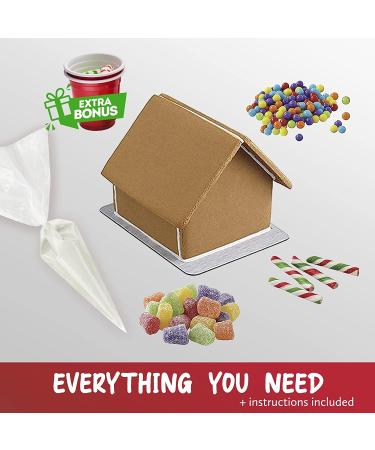 BIG Pre-Baked & Pre-Assembled Gingerbread House Kit - Christmas Fun Activity with Cookies, Candies, Icing, and Candy Cups Included - Buy Online on GoSupps.com