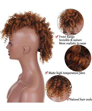 Hair Bun Hairpiece for Women Puff Afro Curly Hairpieces Mohawk Ponytails for Women Synthetic Kinky Curly Hair Bun Ponytail Extension with Bangs Wrap Updo Clip in Hair Extensions Hair Chignons(4) - Buy Online on GoSupps.com