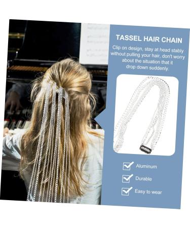 FOMIYES Tassel Hair Chain Headpiece for Women Hair Clip for Women Hair Barrettes for Women Women's Hair Clips Hair Tassel Braids Rhinestone Hair Chain Miss Aluminum Accessories Rhinestones - Buy Online on GoSupps.com
