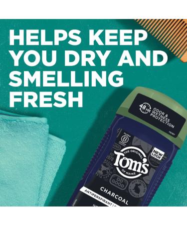 Tom's of Maine Natural Charcoal Antiperspirant Deodorant for Men - 3-Pack | Fresh 2.8 oz - Buy Online on GoSupps.com