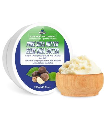 Sheabutter Kosmetikqualit t | Unraffinierte nat rliche Butter f r Hautpflege Haarpflege und DIY-Formulierungen | Ideal f r Cremes Balsame Lotionen und K rperbutter 200 g / 7 05 oz