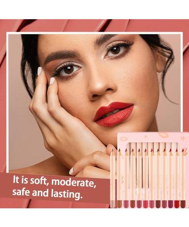 Set of 12 multifunctional lip pencils nourishing lipstick for women lovers girlfriends mothers aunts makeup enthusiasts and friends - Buy Online on GoSupps.com