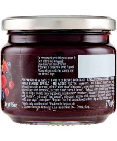 Alce Nero Organic Berry Compote Organic Berry Compote with Organic Strawberries Blackberries Blueberries Red Gooseberries and Raspberries 270 g - Buy Online on GoSupps.com