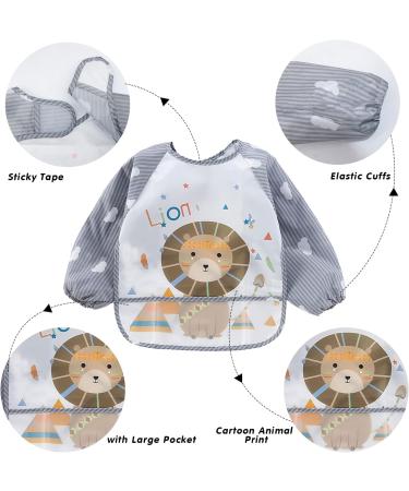 JinBei Baby Bibs with Sleeers 3PCS | Waterproof, Easy-to-Clean | Unisex Infant Toddler 6-36 Months - Buy Online on GoSupps.com