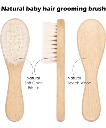 Eycikafa Baby Hair Brush Set - Gentle Goat Bristles for Newborns & Toddlers - Cradle Cap Treatment - 2pcs (Green) - Buy Online on GoSupps.com