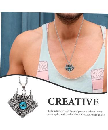 EXCEART Devil Eye Necklace Skull Necklace Ladies Men's Evil Eye Clavicle Chain Steampunk Necklace Women Clavicle Pendant Necklace Decor Stainless Steel Neck Chain Metal Man - Buy Online on GoSupps.com