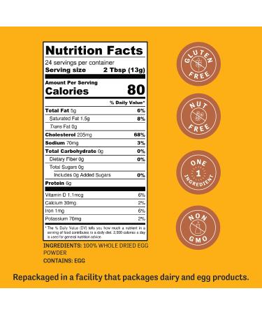 Judee's Whole Egg Powder - Pure Pasteurized Egg  11oz | One Ingredient - Buy Online on GoSupps.com