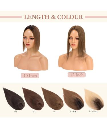 Elailite Hair Toppers For Thinning Hair Women Real Hair - 100% Real Human Hair Extensions Clip in Toupee SILK BASE (2"x6") Crown HairPiece (#1B Natural Black 10 Inch) 10 inch (2x6 Base) #1B Natural Black - Buy Online on GoSupps.com