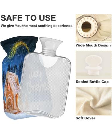 KCL Deci Hot Water Bottle 2L with Cover | Merry Christmas Gingerbread House | Foot Warmer & Pain Relief | Hot & Cold Therapy for Cramps - Buy Online on GoSupps.com