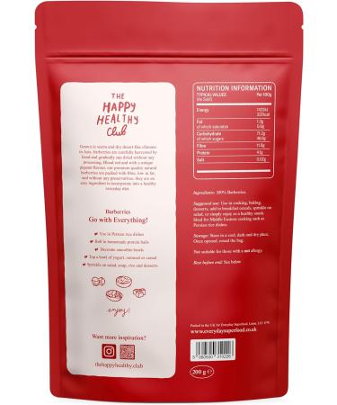 Dried Barberries 200g - Natural, Premium Quality Barberry - Ideal Dried Cranberries Alternative - Buy Online on GoSupps.com
