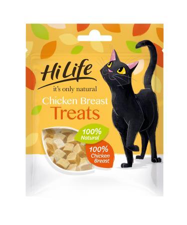HILIFE Chicken Treats it's only natural Cat Treats - 100% Chicken Breast 100% Natural Grain Free 12 Bags x 10g Chicken 10 g (Pack of 12) - Buy Online on GoSupps.com