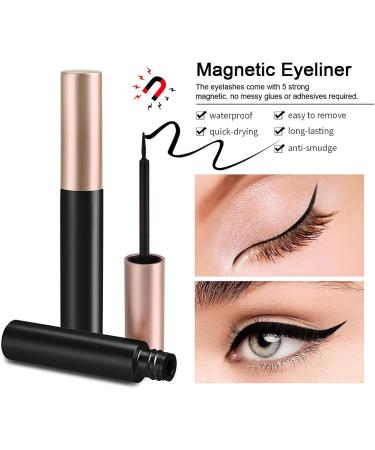 Magnetic Eyelashes with Magnetic Eyeliner Magnetic Eyelashes with Eyeliner Magnetic Liquid Eyeliner Natural Magnetic Eyelash Set with Pliers Waterproof and Reusable 3D Magnetic Eyelashes - Buy Online on GoSupps.com