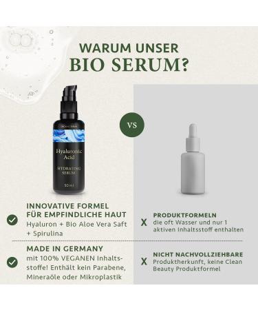 Hyaluron Serum High-Dose 50ml | Vegan Anti-Aging Hyaluronic Acid Facial Serum with Bio Aloe Vera | Unisex Skincare | Made in Germany - Satin Naturel - Buy Online on GoSupps.com