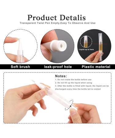 5 Pack 5ml Transparent Twist Pen Empty Cuticle Oil Pen with Brush Tip Cosmetic Lip Gloss Container Travel Cosmetic Containers Bottles Eyelash Growth Liquid Tube(5 Pcs 5ml) - Buy Online on GoSupps.com