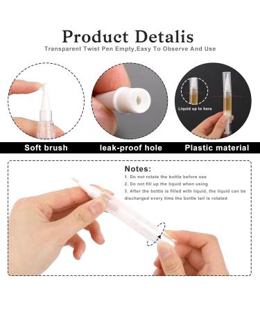 10 Pack 5ml Transparent Rotating Nail Oil Pens - Brush Tip Applicator for Skin Eyelash Growth & Liquid Lip Gloss - Buy Online on GoSupps.com