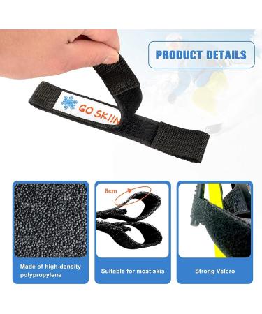 Vecacosic 6/8 Pcs Ski Brake Retainer Strap - Non-Breakable Universal Black Ski Brake Bands for Snowboard - Outdoor Sports Gear - Buy Online on GoSupps.com
