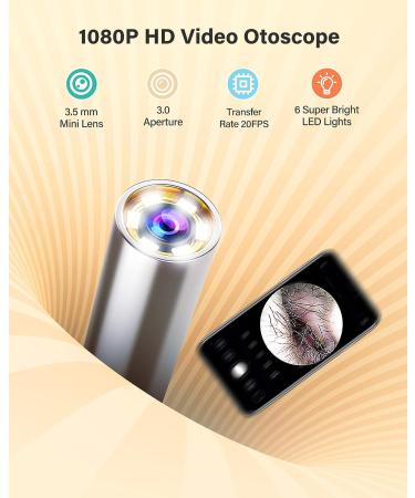 Ear Wax Removal Kit with 1080P Ear Scope Camera & LED Light - Ear Cleaner with 2 Silicone Scoops - White - Buy Online on GoSupps.com