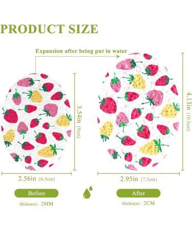 3-Pack Cleaning Kitchen Sponges Oval Colorful Strawberries Kitchen Cellulose Dishwashing Wood Pulp Cotton - Buy Online on GoSupps.com