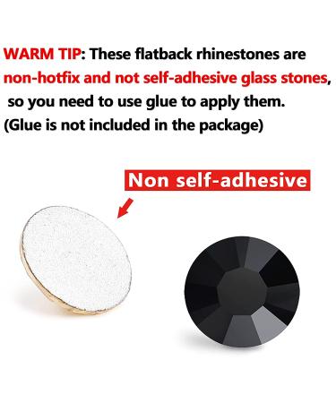 4300PCs Mixed Size Flatback Rhinestones - Non Hotfix Round Crystal Gems Glass Beads for Nail Art, Clothes, Shoes, and Bags - Jet Black - 2mm-6.5mm - Buy Online on GoSupps.com