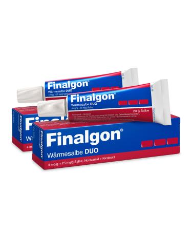 Finalgon heat ointment duo set 2x 20 g: warming pain ointment against back pain and neck tension extra strong effect circulatory and immediately pain -relieving 2x 20g