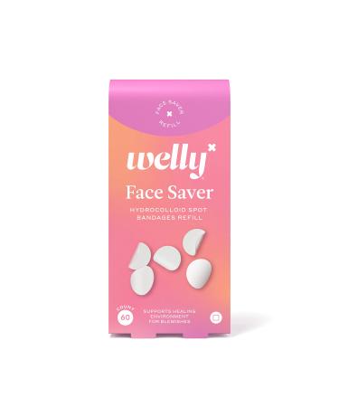 Welly Bandages - Face Saver Hydrocolloid Acne Blemish Patch Adhesive Small Spot Shape Clear Carton Value Pack - 60 ct