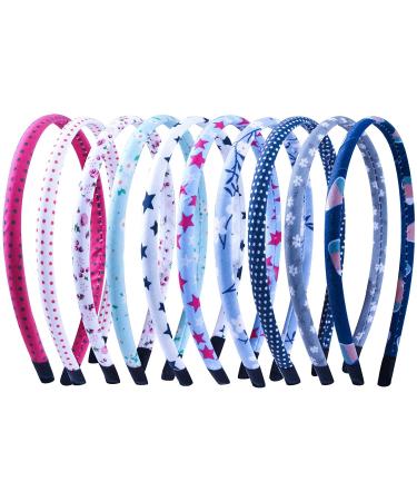 Candygirl Girls Headbands Plain for Kids Cloth Headbands for Girls Gifts Thin Hair Headbands for Toddler Cute Head Bands 10PCS New Style