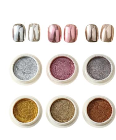 Chrome pour les ongles poudre de paillettes ongles | Filles Mirror Effect Fingernail Pigment | Shimmer Nail fournit de la poudre pour le festival les rencontres le maquillage l'Halloween 01 UN - Buy Online on GoSupps.com