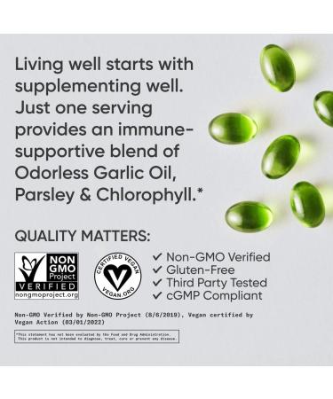 Sports Research Plant-Based Garlic Oil with Parsley & Chlorophyll - 150 Veggie Softgels for Immune Support - Buy Online on GoSupps.com