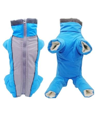 Dog Jacket Dog Coat Waterproof Fleece Lined Warm Winter Jacket Dog Clothing for Winter Autumn Blue for Female S