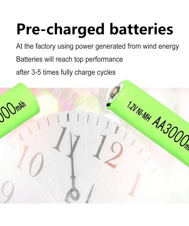 1.2V AA 3000mAh Rechargeable Ni-MH Batteries - High Capacity for Solar Lights Mouse & Keyboard - 4 Pack - Buy Online on GoSupps.com