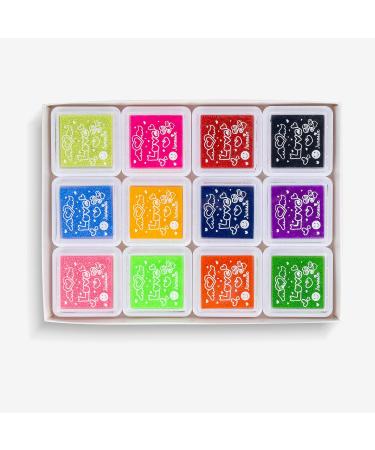 12 Colors Washable Stamp Pad for Kids - Pack of 12 Ink Pads - Buy Online on GoSupps.com