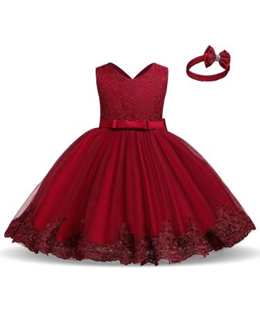 TTYAOVO Baby Princess Dress 4-5 Years | Red Wedding Pageant Baptism Christening Tutu Gown - Buy Online on GoSupps.com