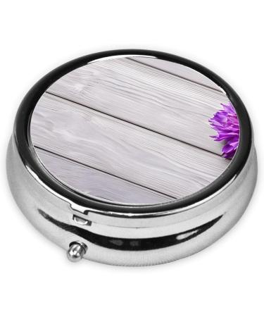 Orchid Printed Mini Round Pill Box | 3 Compartment Portable Pill Organizer | Travel Medicine Case for Home & Office - Buy Online on GoSupps.com