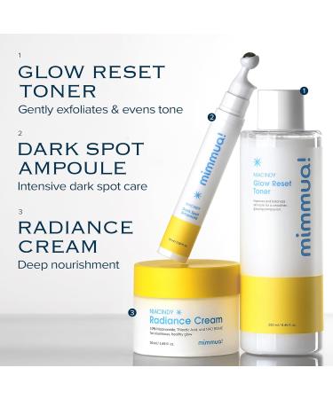 mimmua! Glow Reset Toner | Korean Clinic Skincare - Thioctic Acid & Niacinamide 5% | Gentle Exfoliation w/Pumpkin Extract | Fades Dark Spots & Acne Scars | Deep Hydration | 250ml /8.45 Fl Oz - Buy Online on GoSupps.com