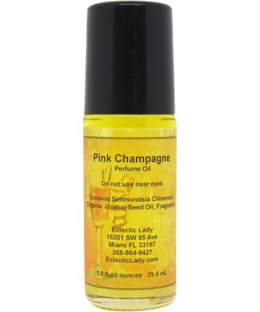 Pink Champagne Perfume Oil 1.0 Oz Portable Roll-On Fragrance with Long-Lasting Scent Delightful Essential Oils and Jojoba Oil For Daily Use 1 Fl Oz (Pack of 1)