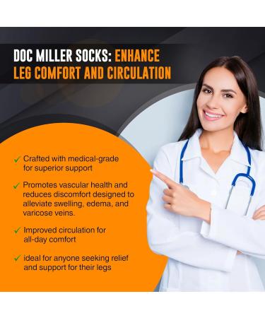 Doc Miller Thigh High Open Toe Compression Hose 30-40 mmHg - Opaque Stockings XX-Large Black for Enhanced Circulation | International Shipping Available - Buy Online on GoSupps.com