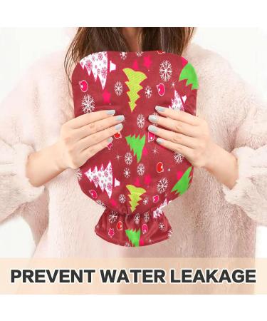 KCLDECI 2L Hot Water Bottle with Green Christmas Tree Cover - Foot Warmer & Pain Relief for Heat and Cold Therapy - Buy Online on GoSupps.com