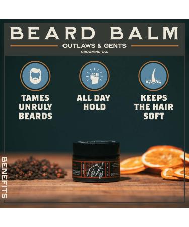 Outlaws & Gents Orange Vanilla Beard Balm | All-Natural Beard Care for Men | Condition Style & Reduce Itchiness - Buy Online on GoSupps.com
