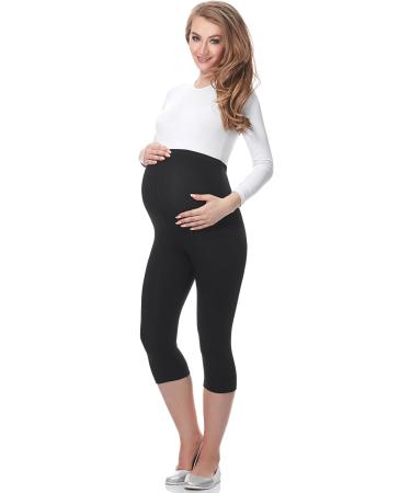 Be Mammy Maternity 3/4 Leggings XS Black - Comfortable Pregnancy Wear - Buy Online on GoSupps.com