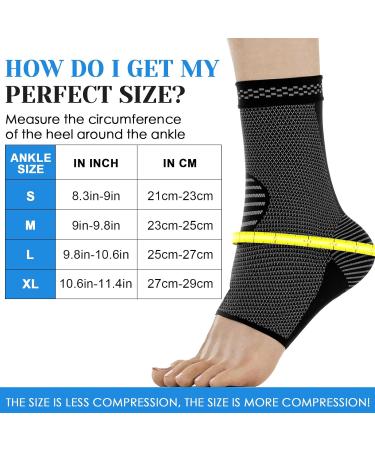 Ankle Bandage 2 Pack - Compression Socks for Men & Women | Breathable Footband for Joint Pain Achilles Tendon Support & Sports - Buy Online on GoSupps.com