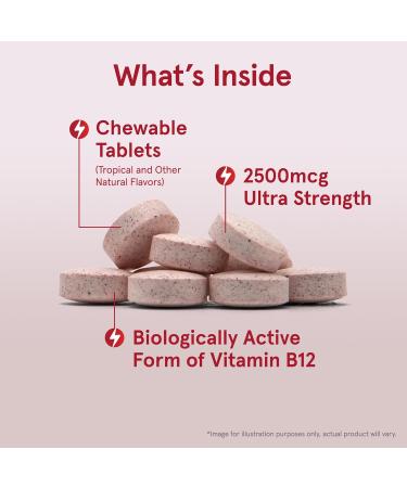 Jarrow Formulas Ultra Strength Methyl B-12 Dietary Supplement for Cellular Energy Production 100 Tropical-Flavored Chewable Tablets Up to a 100 Day Supply Pack of 12 - Buy Online on GoSupps.com